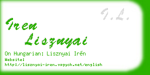iren lisznyai business card